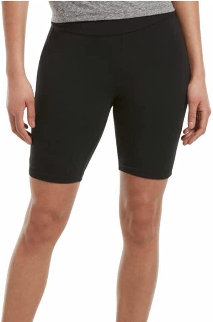 Hue Essentials High-Rise Bike Shorts, BLACK, XS